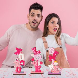 DAMAI Juego de Decoración de Madera para el Día de San Valentín, 8 Piezas, Adorno Colgante en Forma de Corazón, Decoración Romántica para Fiestas, Uso en Interiores - Product Image 5