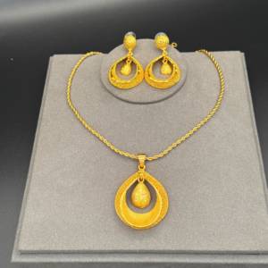 दुबई की दुल्हन निगेरियन शादी के गहने, प्राचीन सोने की प्लेटेड मिश्र धातु पेटेन्ट नेकलेस नेकलेस नेकलेस नेकलेस नेकलेस नेकलेस नेकलेस नेकलेस इयरिंग सेट नेकलेस नेकलेस नेकलेस नेकलेस लेप - Product Image 5