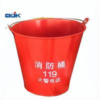 Seau à sable anti-incendie en acier doux rouge, durable et flexible, 7-8L, pour la protection incendie, prix compétitifs