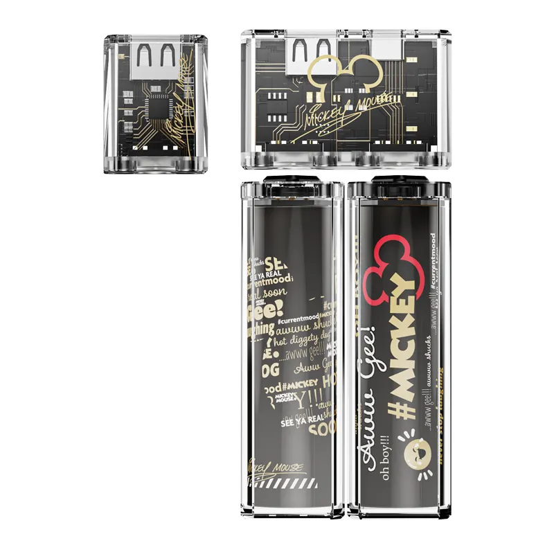 Magnetische Absaugung QS-D01 Mickey Charakter Portable Lipstick Power Bank mit hoher Qualität Ladegerät