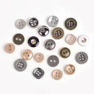 Hot Sale Various Custom Brand Logo Garment Metal 4 Hole Sewing Buttons For Clothing