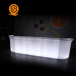 Bancone Bar Illuminato Shinestone con LED per Discoteca, Portatile, in Plastica Bianca, per Ristorante, Caffè e Bar - Product Image 6