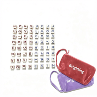 Jeu de dés en plastique avec lettres de l'alphabet et sac de rangement en velours, jeu de dés pour l'orthographe, jouet éducatif pour enfants, pour jeux de société