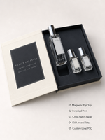Boîte cadeau magnétique personnalisée pour parfum avec couvercle intérieur imprimé en EVA noir OEM