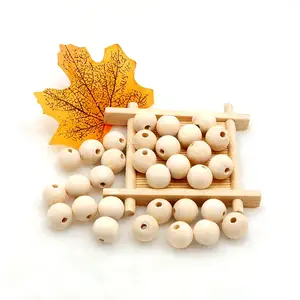 Neueste 16 mm natürliche Ahorn Holz Spacer Perlen Runde umwelt freundliche lose Holz perle DIY Holz perlen für Kunst handwerk