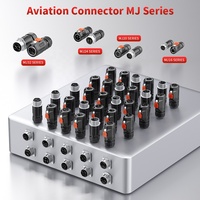 Connecteur d'aviation Jnicon MJ24 à 2 broches, à vis, métallique, circulaire, étanche IP67, mâle, avec montage sur panneau femelle