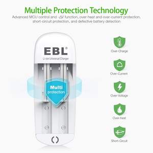 Cargador de Baterías Universal EBL 18650 3.7V Recargable de Litio IMR 10440 14500 16340 18650 RCR123A con Pantalla LED - Product Image 6