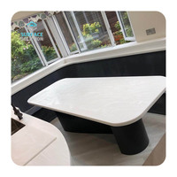 Table basse moderne en surface solide acrylique composite pour salon, résistante aux acides et antibactérienne