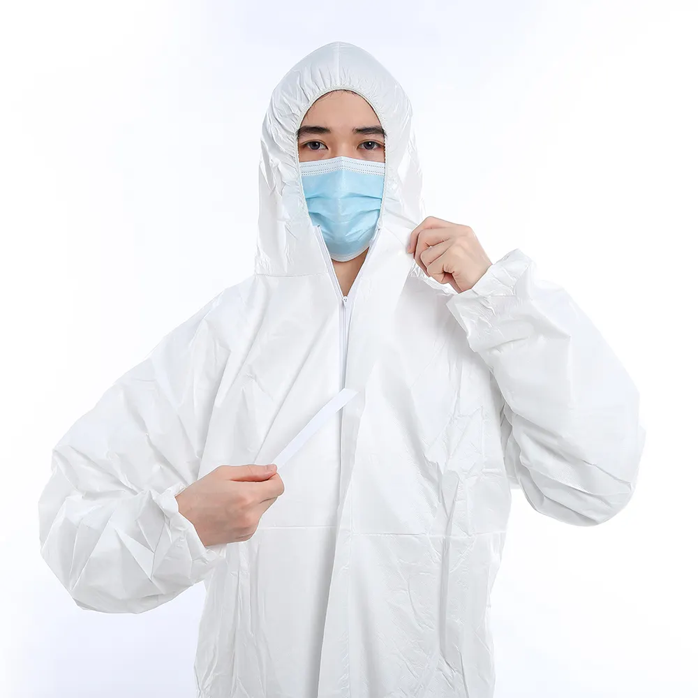 Phẫu thuật dùng một lần Coverall PP an toàn Overalls PPE màu xanh Jumpsuit