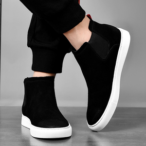 Botas de Moda para Hombre <span class=keywords><strong>2021</strong></span>, Estilo Retro, Botines Sin Cordones, Zapatos Casuales Cómodos para Caminar al Aire Libre, Botas Térmicas de <span class=keywords><strong>Invierno</strong></span> para Hombre - Product Image 3