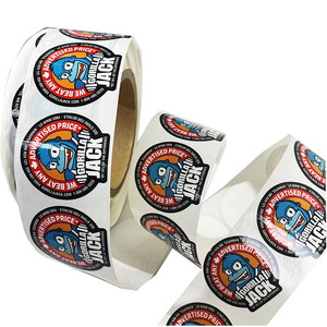 Logotipo de etiqueta de precio circular personalizado, etiquetas adhesivas de superficie brillante de vinilo promocional, impresión y Etiquetado de Productos - Product Image 6