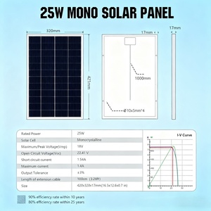 Panel Solar Monocristalino IBC de 25W de Alta Eficiencia, Económico, con Certificación TUV, para Uso de Emergencia, con Cable - Product Image 2