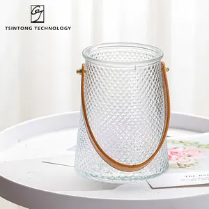 Tốt nhất bán buôn phong cách Châu Âu Grace Vase xách tay xử lý hoa container rõ ràng Glass Flower Vase cho nhà khách sạn đám cưới Dinning