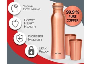 High Quality Copper <b>Water</b> <b>Bottle</b> with Stainless Steel Design Premium Healthy Drinking <b>Bottle</b> <b>Metal</b> Copper <b>Bottle</b> Wholesale - Product Image 2
