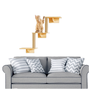 أرفف حائط خشبية حديثة للقطط ، أرفف حائط للقطط توفر مساحة كبيرة للتسلق والراحة - Product Image 4