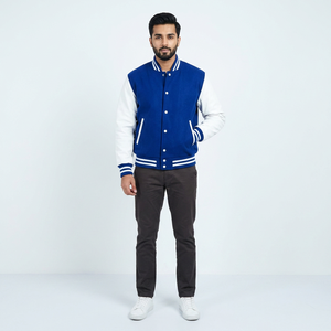Custom Embroidered 100% Cotton Stand Collar Breathable Varsity Letterman <b>Jacket</b> 2025 <b>Baseball</b> Style <b>for</b> <b>Men</b> OEM Manufacturer - Product Image 1