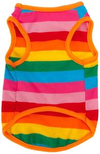 Débardeur en coton arc-en-ciel pour chien, débardeur sans manches, respirant, basique, Super doux, extensible, compatible chiot et chat - Product Image 2