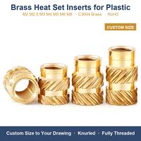 Insert fileté en laiton sur mesure pour moulage par injection OEM ODM, écrou moleté thermofixé fabriqué selon dessin M3 M4 M5 Plastique