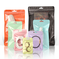 Sac en plastique à fermeture éclair auto-scellante de grande taille, coloré, type macaron, avec encoche de déchirure pour aliments, cadeaux, porte-clés, bracelets