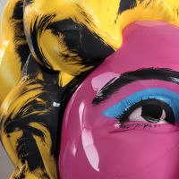 Estatua Inflable Gigante de Cabeza Humana, Decoración Pop Art Retro Glamour para Ferias Comerciales, Exposiciones, Inauguraciones y Festivales