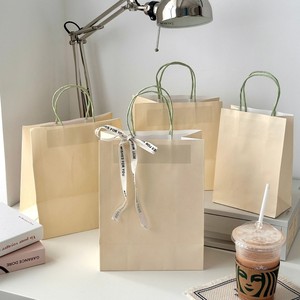 Wholesale Solid-color Gift Handle Paper Bags Gift <strong>Nags</strong> for Small Business Kraft Paper Bag Cheap Price <strong>Shopping</strong> Bag - Product Image 1
