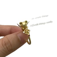 Nouvelle bague tendance petit ours - Design exquis et adorable, bague de doigt au look haut de gamme, élégant et cool, bague ouverte.