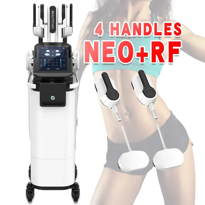 Penjualan laris 2023 4 pegangan RF Stimulator otot elektromagnetik Sculpt Ems mesin pahat tubuh dengan panggul