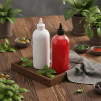 Bouteille de sauce en plastique portable facile à presser, anti-fuite, réutilisable, idéale pour la confiture, la moutarde, la sauce barbecue, parfaite pour les pique-niques et le camping