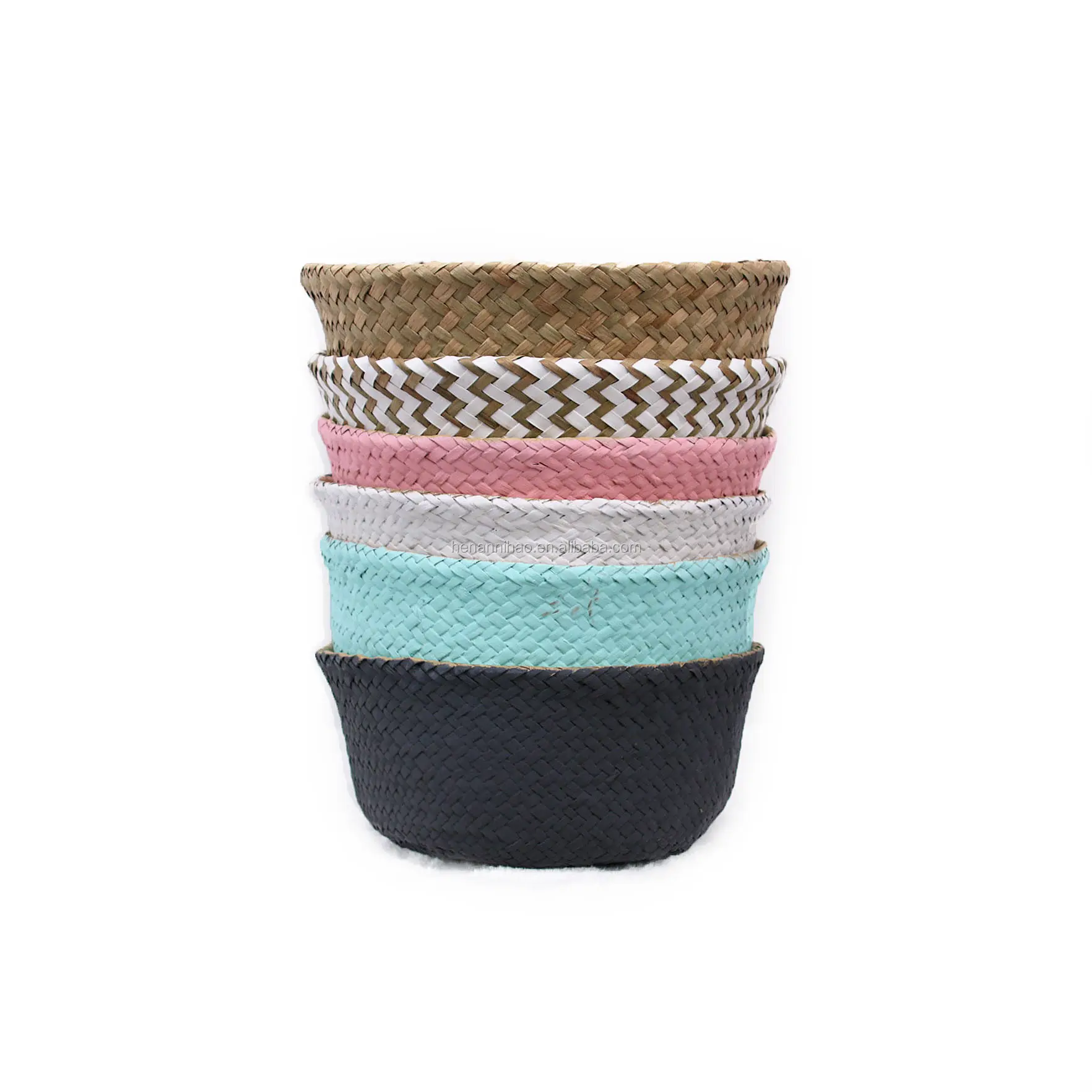 Hot Sale changeable Woven Seagrass Belly Basket for Storage Plant Pot Basket and Laundry, Picnic and Grocery Basket