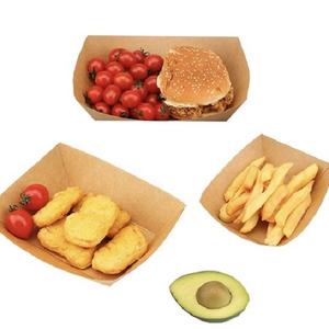 Tek kullanımlık 4/6/10oz su geçirmez yağa dayanıklı parti <span class=keywords><strong>Hot</strong></span> <span class=keywords><strong>Dog</strong></span> aperatif barbekü tutucu Kraft kağıt Fast Food tepsiler - Product Image 3