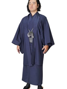 Custom <b>Men's</b> Half Sleeve Long Maxi <b>Kimono</b> Polyester Polynesian Tribal Pleated Large Size Easter Island O-neck - Product Image 1