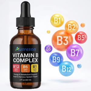 Ausreson OEM <span class=keywords><strong>Vitamine</strong></span> B12 <span class=keywords><strong>B6</strong></span> <span class=keywords><strong>B1</strong></span> Liquide Énergie Cerveau Cœur Compléments Alimentaires <span class=keywords><strong>Prix</strong></span> de Gros <span class=keywords><strong>Vitamine</strong></span> B Complexe Liquide en Gouttes pour Adultes - Product Image 1