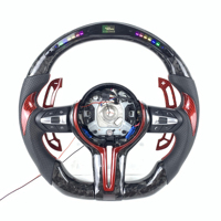 Palancas de Cambio de Marchas de Fibra de Carbono Forjado Azul para BMW Performance Sports, Compatibles con Volante Deportivo, Cubierta de Alcántara, Pantalla LED, 325i 330i M240i