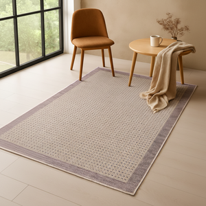 Natural Beige Abstract <b>Machine</b> Woven Polypropylene Rug Stain Resistant Washable 6mm Lightweight Modern Living Room Home <b>Floor</b> - Product Image 1