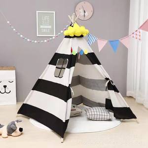 Vendita calda bambini pieghevole Canvas Playhouse bambini Indoor e Outdoor Play tenda giocattolo Teepee in vendita - Product Image 5