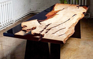 <span class=keywords><strong>Mesa</strong></span> de comedor de río con patas doradas de acero inoxidable, <span class=keywords><strong>mesa</strong></span> de resina <span class=keywords><strong>epoxi</strong></span> transparente, con borde vivo - Product Image 2