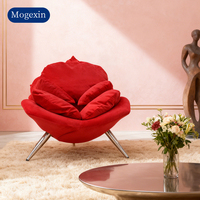 Fauteuil de détente moderne de luxe pour salon de villa, en velours rouge, motif rose, pour extérieur, école, appartement, chambre, salle à manger, hôtel