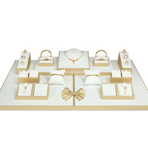 Bộ Đế Trưng Bày Trang Sức Màu Trắng Chất Lượng Cao Sang Trọng Bộ Đế Trưng Bày Trang Sức Bằng Da Chải Dành Cho Cửa Hàng - Product Image 4