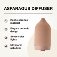 Diffuseur d'huiles essentielles en céramique électrique blanc, dernière génération, pour hôtel et usage domestique, grande capacité, écologique, à poser sur table, avec LED