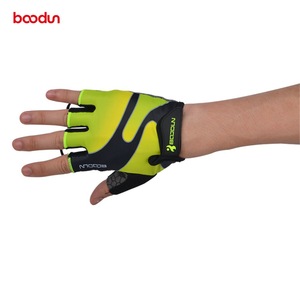 Bcodun Cycling Gloves <b>Half</b> Finger Shock Absorbing Non <b>Slip</b> Wear Resistant Bicycle Riding Gloves For Adults Unisex Silver Green - Product Image 4