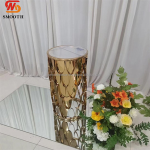 Mariage lisse fourni or cylindre rond gâteau plinthe gâteau support Table à Dessert pour décor d'événement - Product Image 6