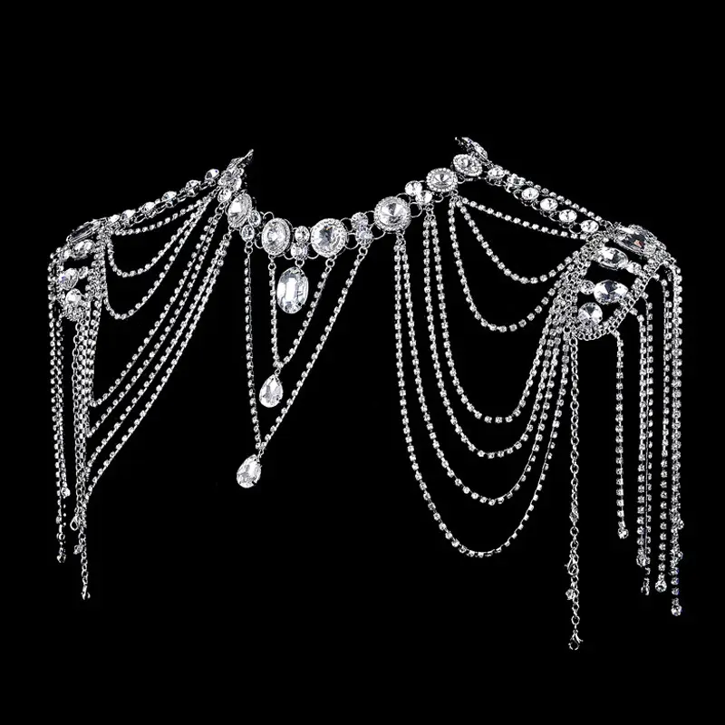 Bride Wedding Crystal Shoulder Chain Party Show Dress Princess Accessories Shoulder Chain Body Jewelry