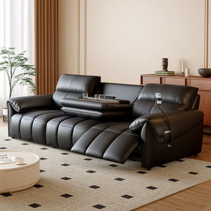 Canapés en <span class=keywords><strong>cuir</strong></span> véritable fonctionnels intelligents en gros, fauteuils inclinables, fonction de massage, cadre en bois massif, ensemble de salon, appartement, hôtel - Product Image 1