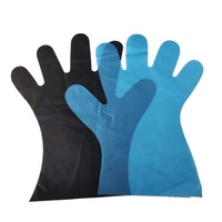 Gants jetables noirs de TPE de gants de tatouage de polyéthylène de catégorie comestible pour l'usage quotidien de salon de clou