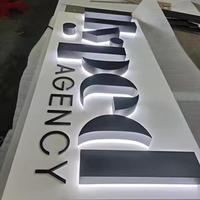 Enseigne publicitaire rétroéclairée en acier inoxydable sur mesure avec miroir LED, étanche, pour utilisation en extérieur, avec affichage personnalisable
