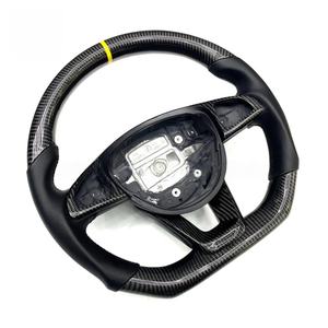 พวงมาลัยคาร์บอนไฟเบอร์3K สำหรับรถ Mercedes <span class=keywords><strong>AMG</strong></span> C63 E63 GLE63 W205 W213ฐานแบนดีไซน์รูปตัว D - Product Image 3