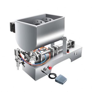 Detergent <b>Balloon</b> Sauce Filling Machine U Hopper with Mixer Heating Bottle Liquid Manual Pouches Filling Machine - Product Image 1