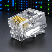 K&R-203 RJ14 RJ11 Modularer Stecker 6p6c 6-polig Telefonkristallkopf PC-Material Hergestellt in China Zhejiang