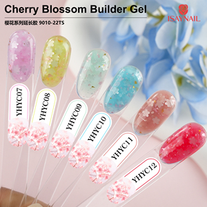 Gel Constructor de Uñas en 12 Colores, Extensiones de Uñas de Gel Duro, Lámpara UV, Gel Constructor de Uñas de Larga Duración con Purpurina y Diseño de Flor de Cerezo - Product Image 2