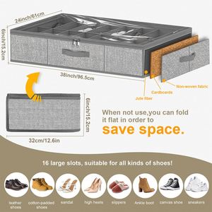 Transparent Square <b>Bed</b> Shoe <b>Storage</b> <b>Box</b> Thickened <b>Plastic</b> Stackable Zipper Space Saving Multifunctional <b>for</b> Home Living Room - Product Image 3